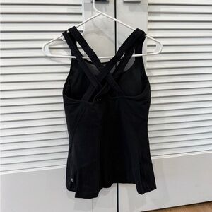 lululemon black tank with built in bra - size 8